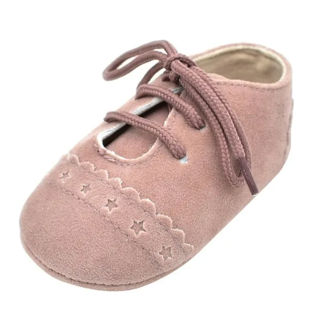 2019 Baby Kids Soft Sole Moccasin Boys Girls Suede Leather Crib Shoes 0-18M