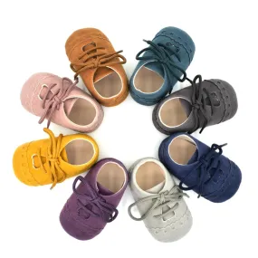 2019 Baby Kids Soft Sole Moccasin Boys Girls Suede Leather Crib Shoes 0-18M