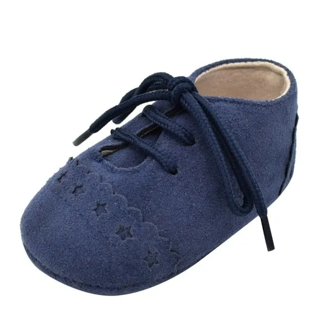 2019 Baby Kids Soft Sole Moccasin Boys Girls Suede Leather Crib Shoes 0-18M