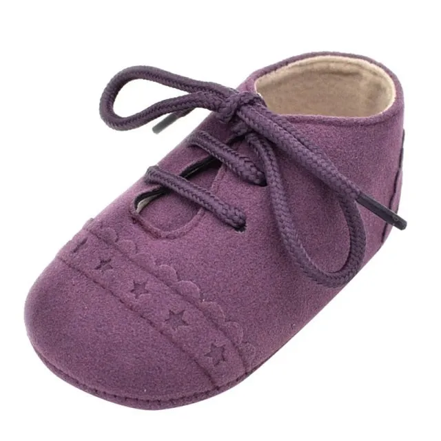 2019 Baby Kids Soft Sole Moccasin Boys Girls Suede Leather Crib Shoes 0-18M