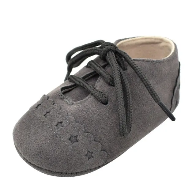 2019 Baby Kids Soft Sole Moccasin Boys Girls Suede Leather Crib Shoes 0-18M