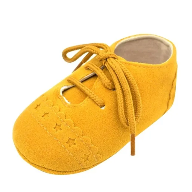 2019 Baby Kids Soft Sole Moccasin Boys Girls Suede Leather Crib Shoes 0-18M