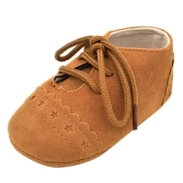 2019 Baby Kids Soft Sole Moccasin Boys Girls Suede Leather Crib Shoes 0-18M