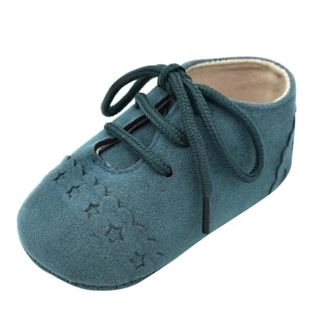 2019 Baby Kids Soft Sole Moccasin Boys Girls Suede Leather Crib Shoes 0-18M