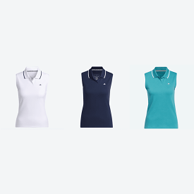 3 Pack Adidas Ladies Go-To Piqué Sleeveless Golf Shirts