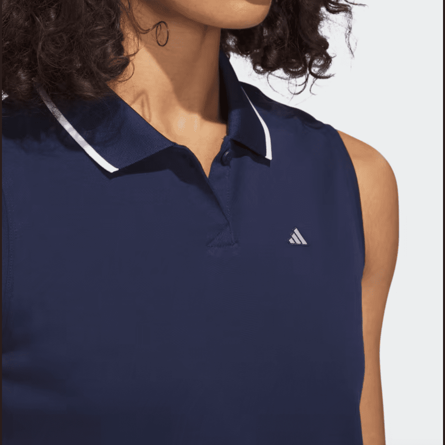 3 Pack Adidas Ladies Go-To Piqué Sleeveless Golf Shirts