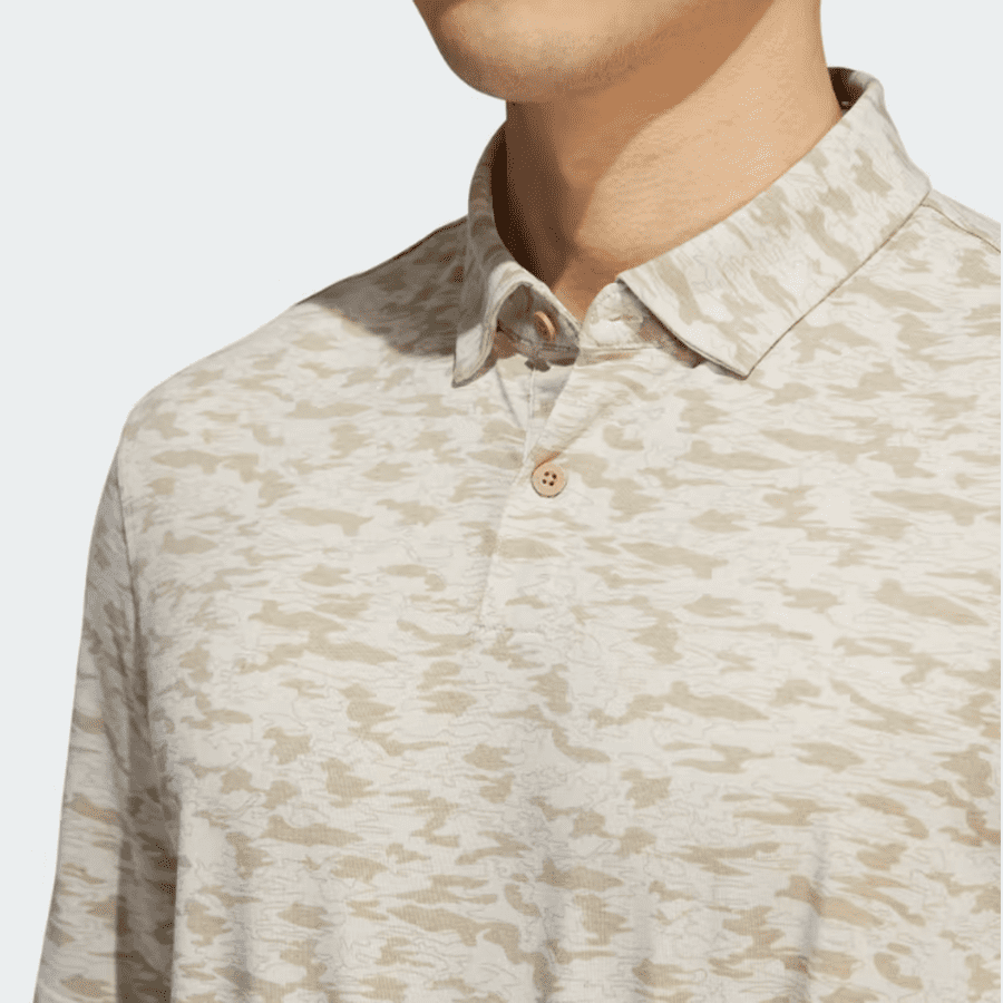 Adidas Go-To Camo-Print Golf Polo Shirt - Beige