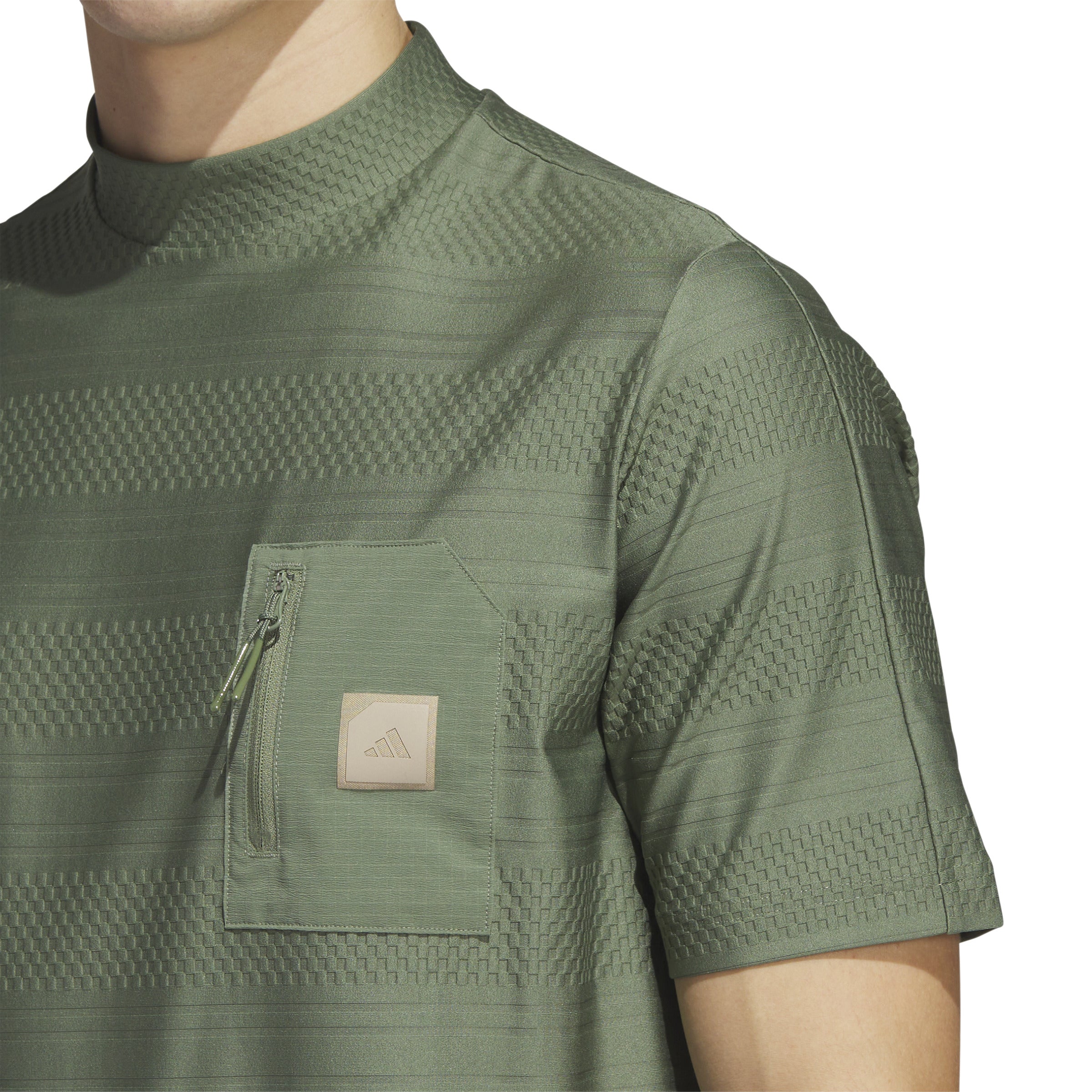 adidas Golf Shirt - adicross Mock Neck Polo - Natural Green SS23