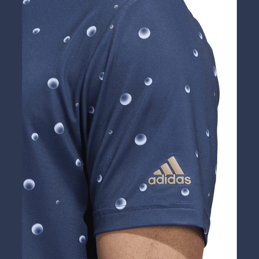 Adidas Ultimate365 Allover Print Golf Polo Shirt - Blue