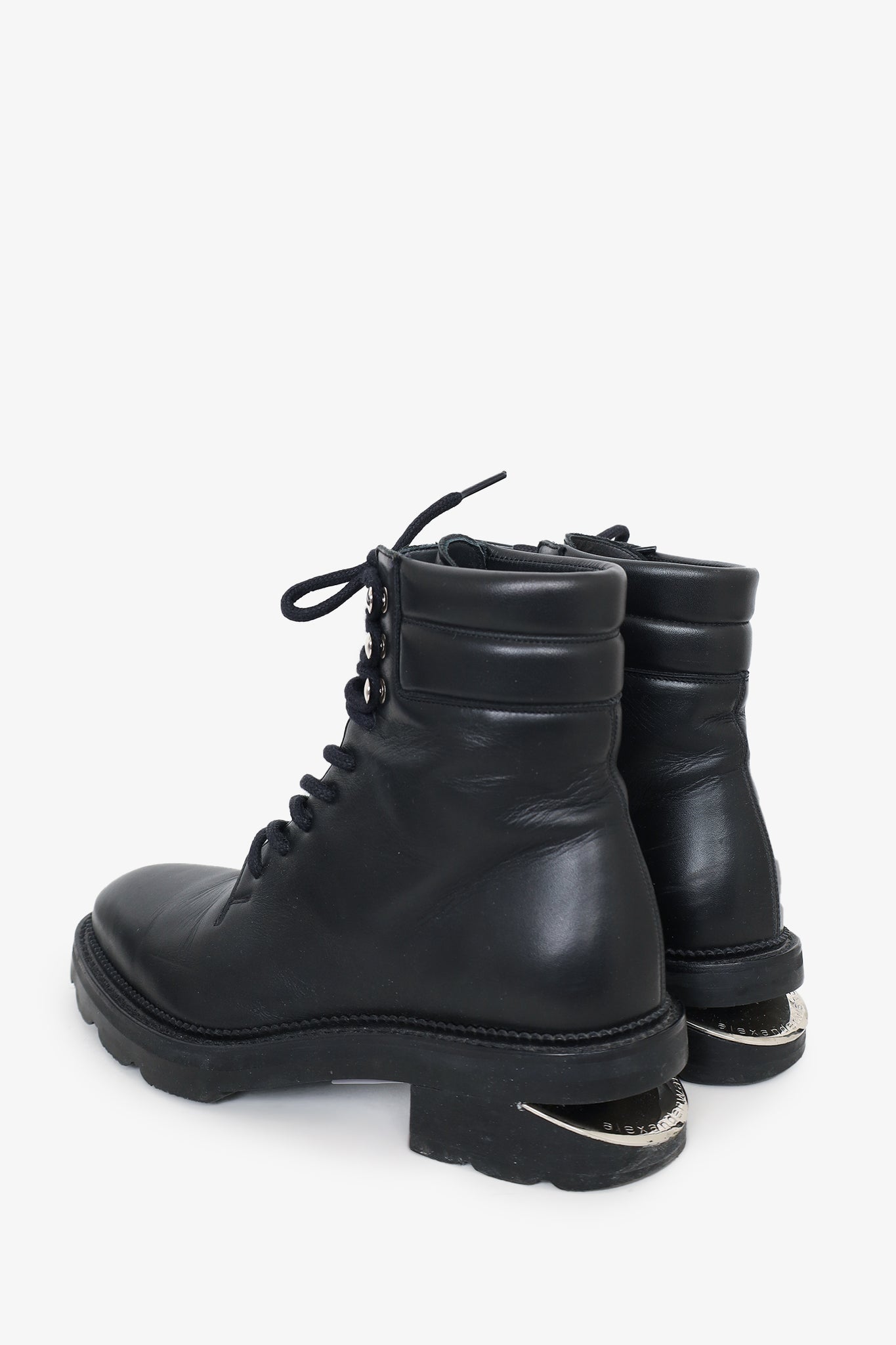 Alexander Wang Black Calf Leather Andy Hiker Boots Size 37