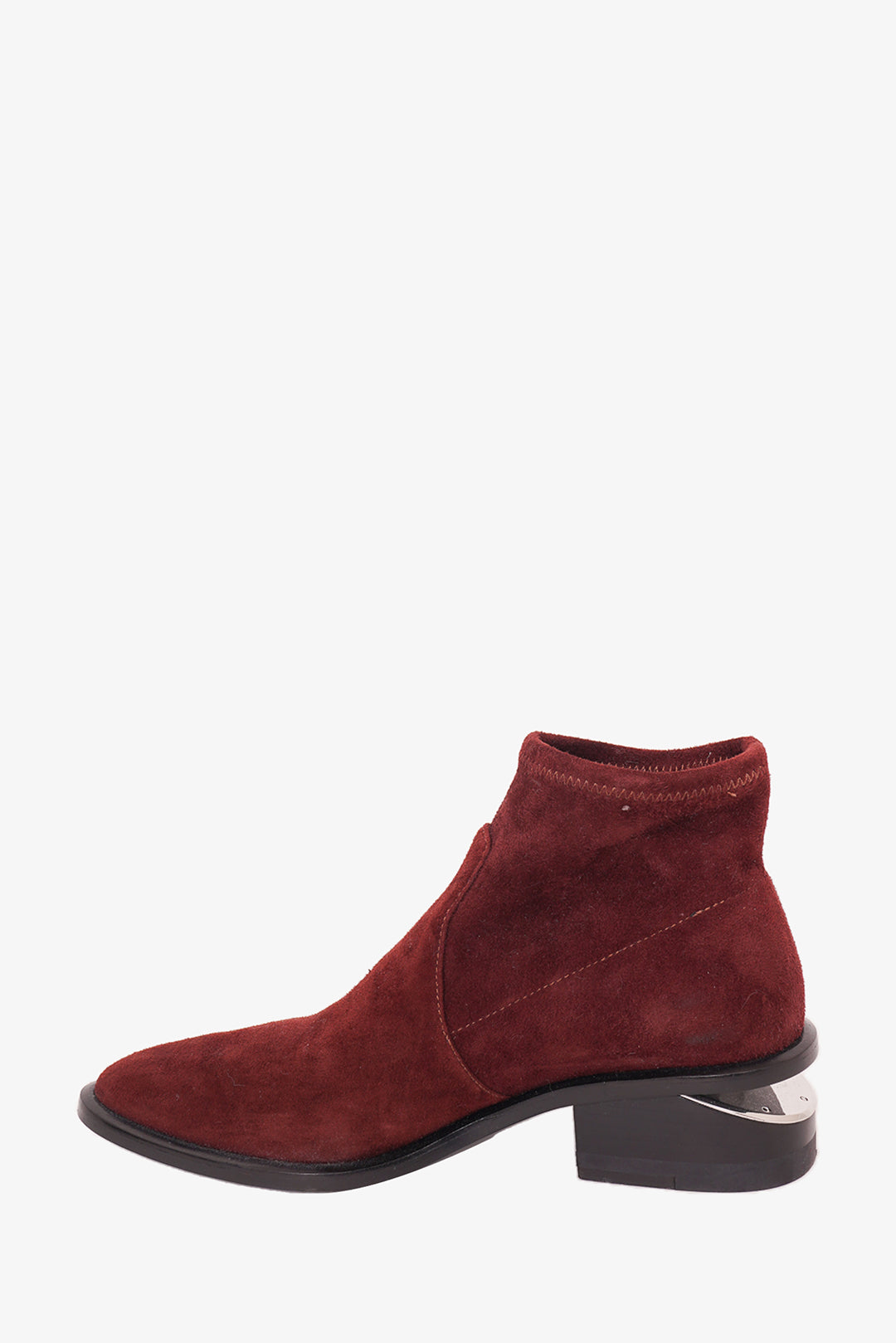 Alexander Wang Burgundy Suede KOri Cut-Out Ankle Boots sz 35.5