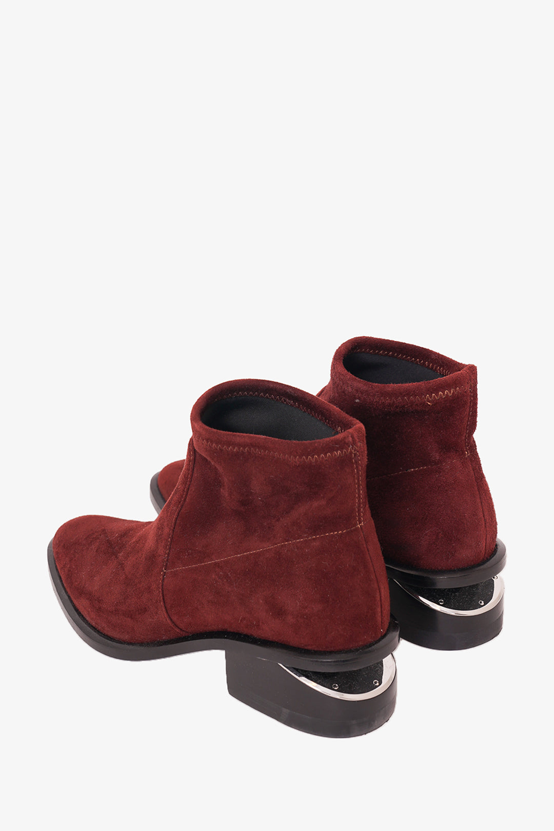 Alexander Wang Burgundy Suede KOri Cut-Out Ankle Boots sz 35.5