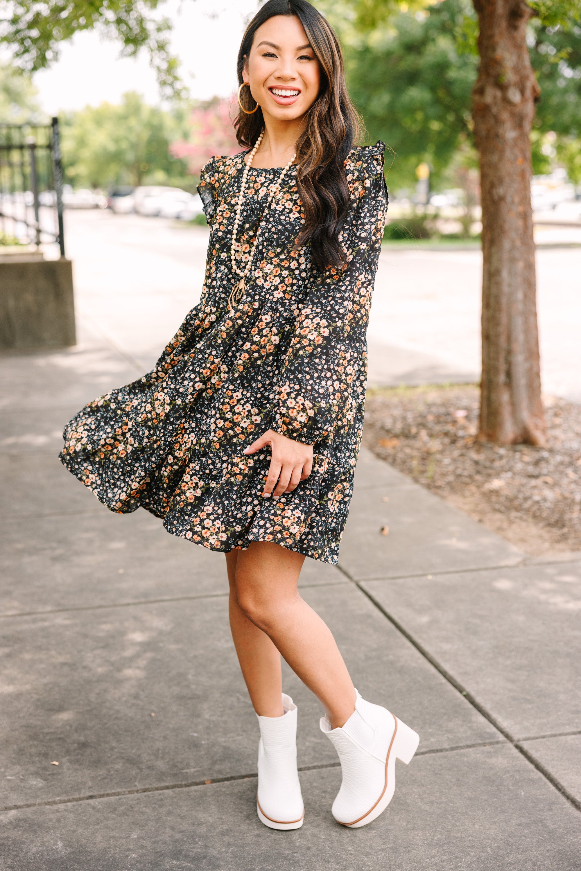 All Love Black Ditsy Floral Dress