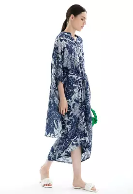 Allover Printed Wrap Tie Skirt