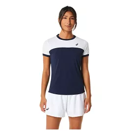 Asics T-Shirt Court SS Top Dames Blauw Wit