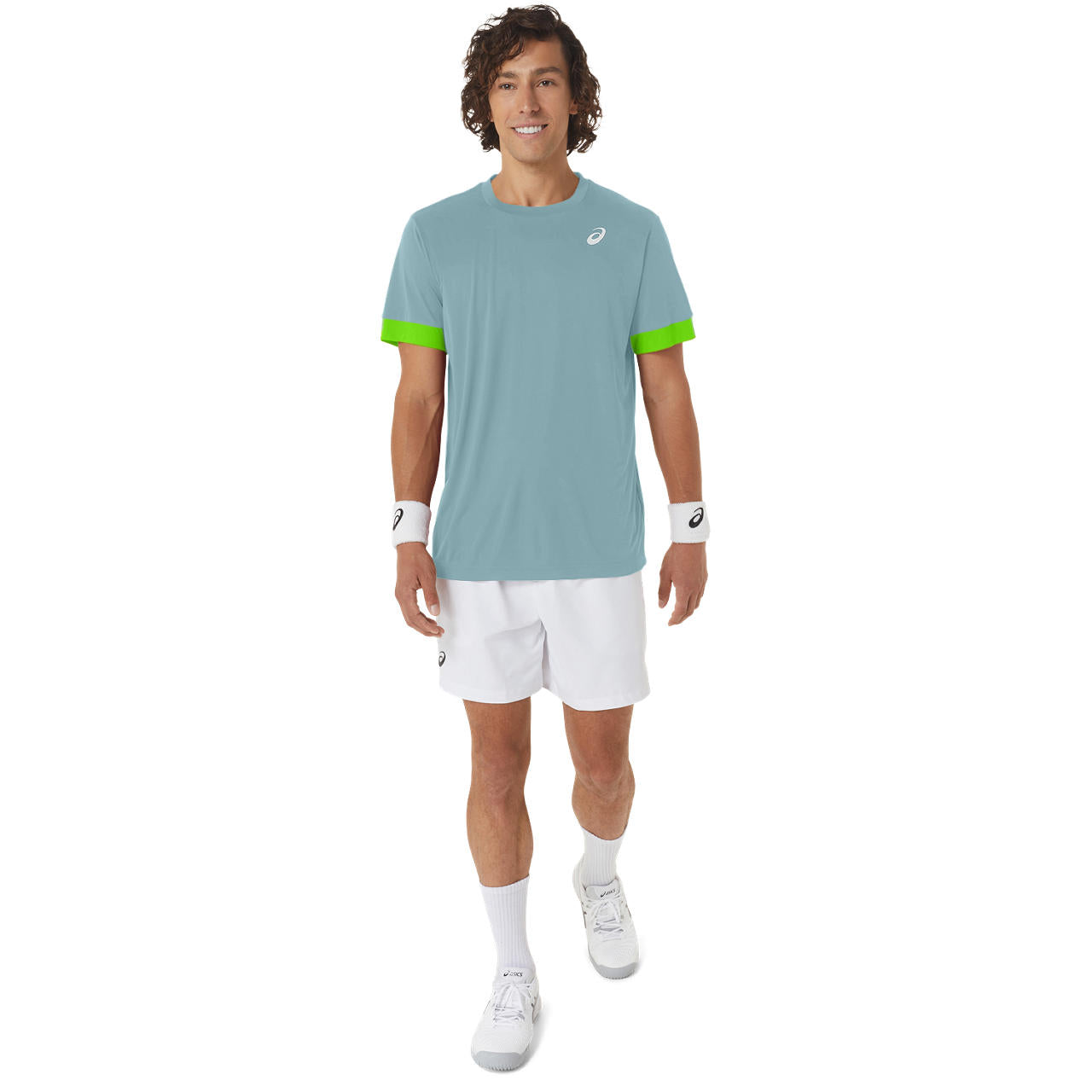 Asics T-Shirt Court SS Top Tennis Heren Blauw / Groen