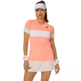 Asics T-Shirt Game SS Top Dames Roze Wit