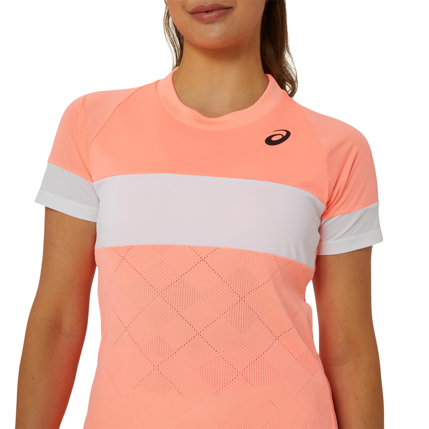 Asics T-Shirt Game SS Top Dames Roze Wit