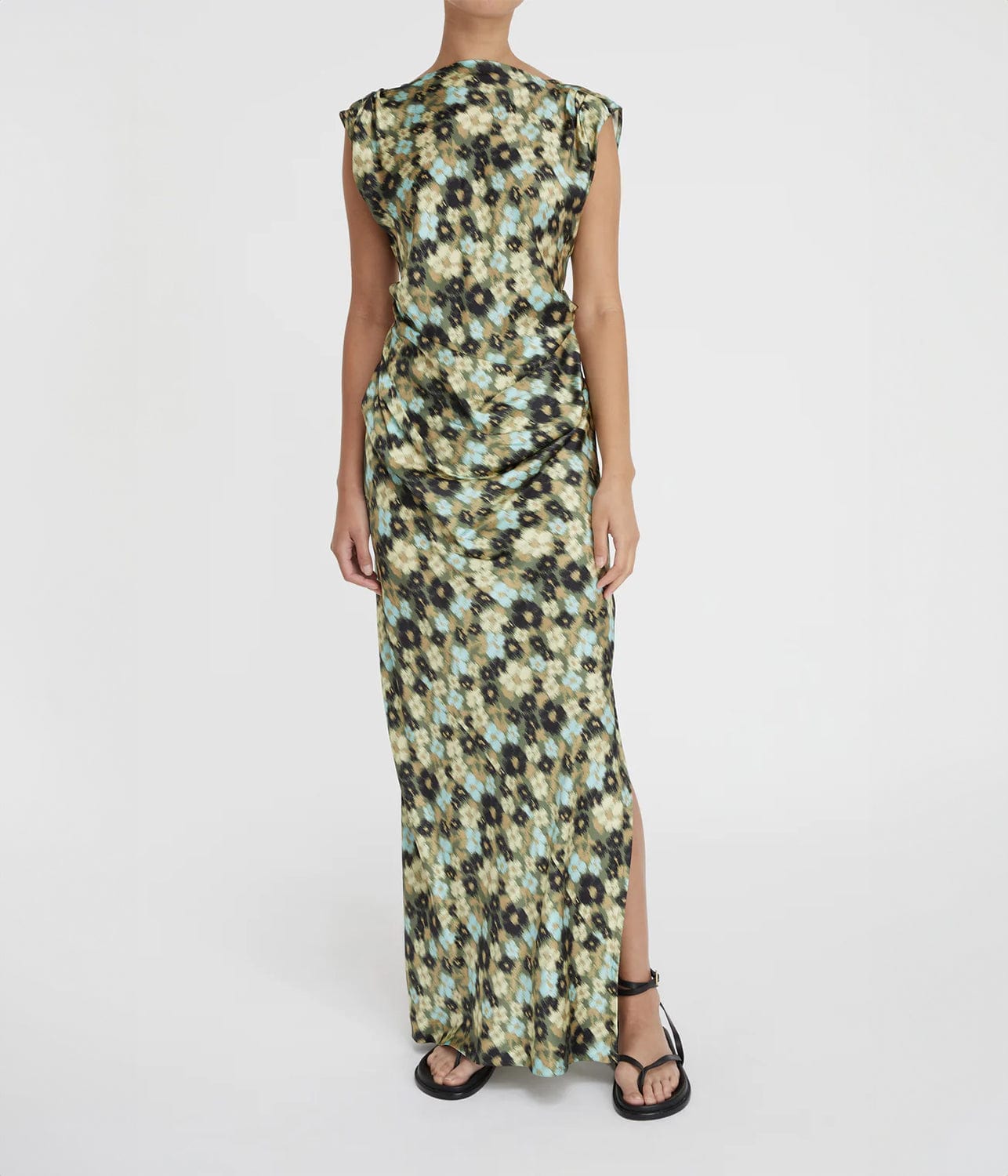 BELLA DRAPE DRESS- GREEN