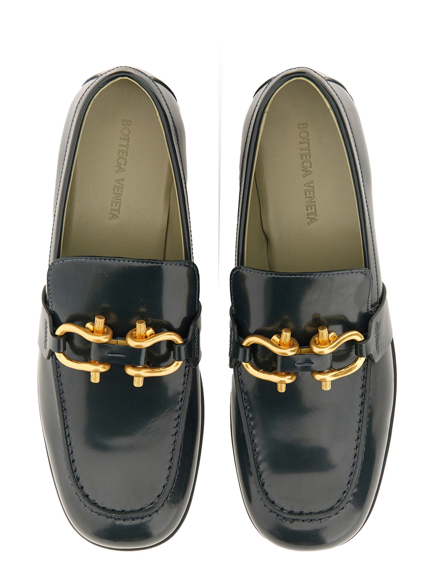 BOTTEGA VENETA    GLOSSY LEATHER MOCCASIN MONSIEUR