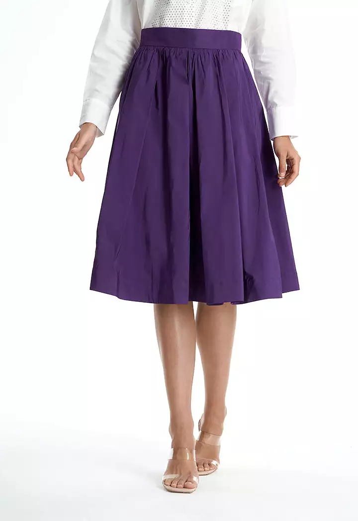 Box Pleat Solid Skirt