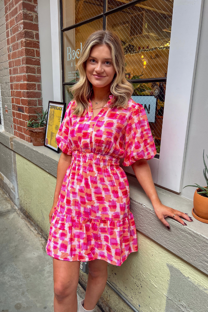 Brighter Than The Sun Puff Sleeve Dress