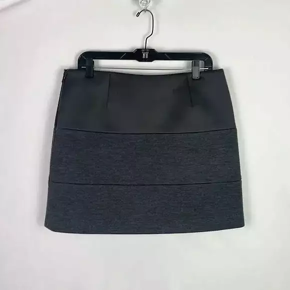 Brunello Cucinelli Grey Striped Mini Skirt