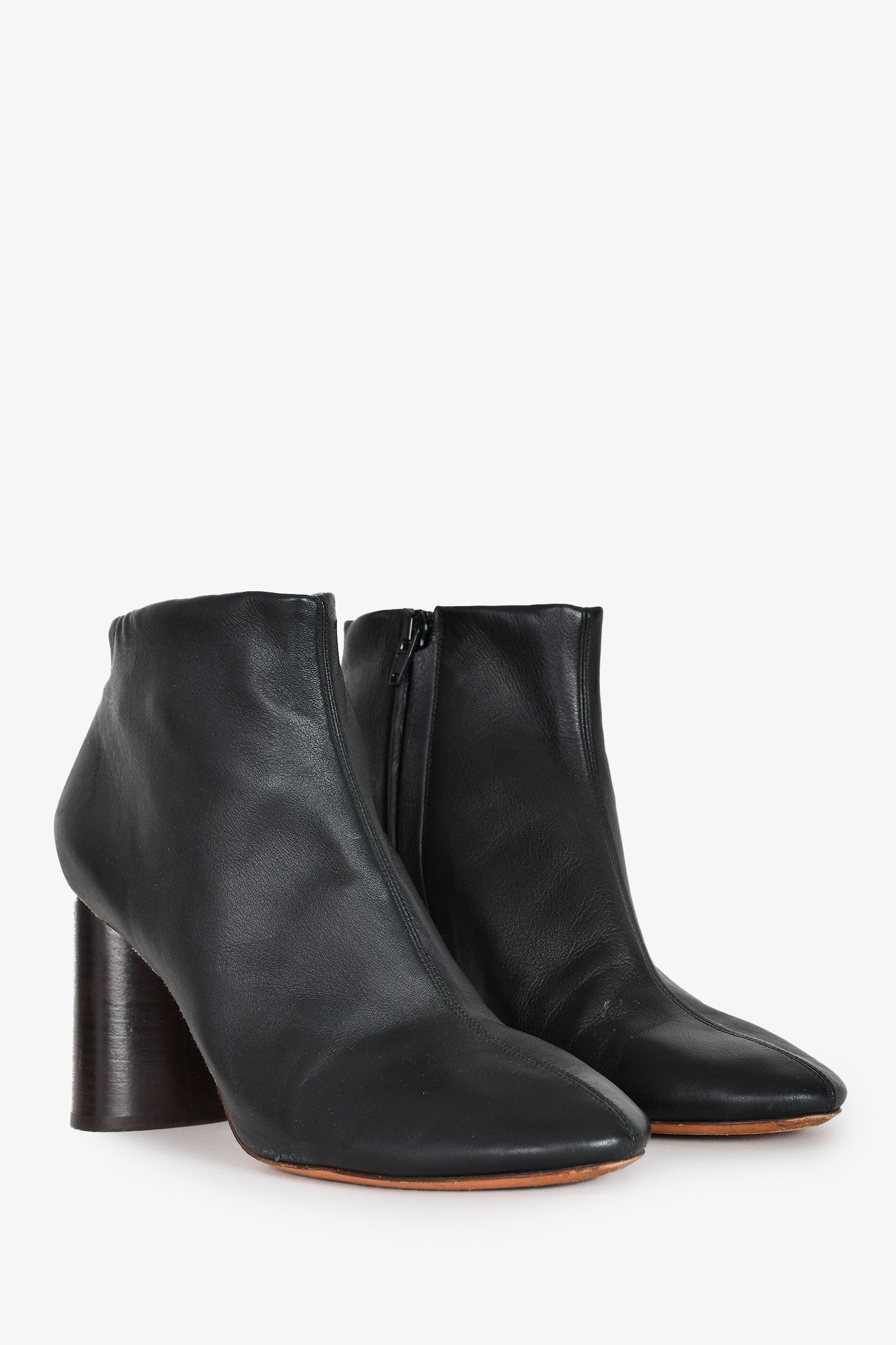 Celine Black Leather Ankle Boots Size 39.5