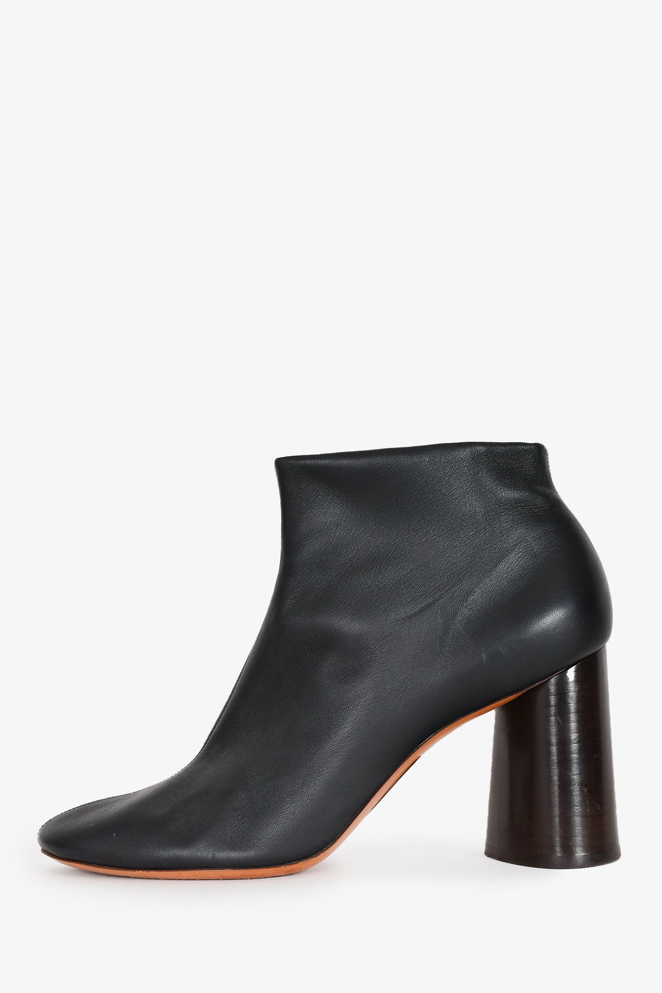 Celine Black Leather Ankle Boots Size 39.5