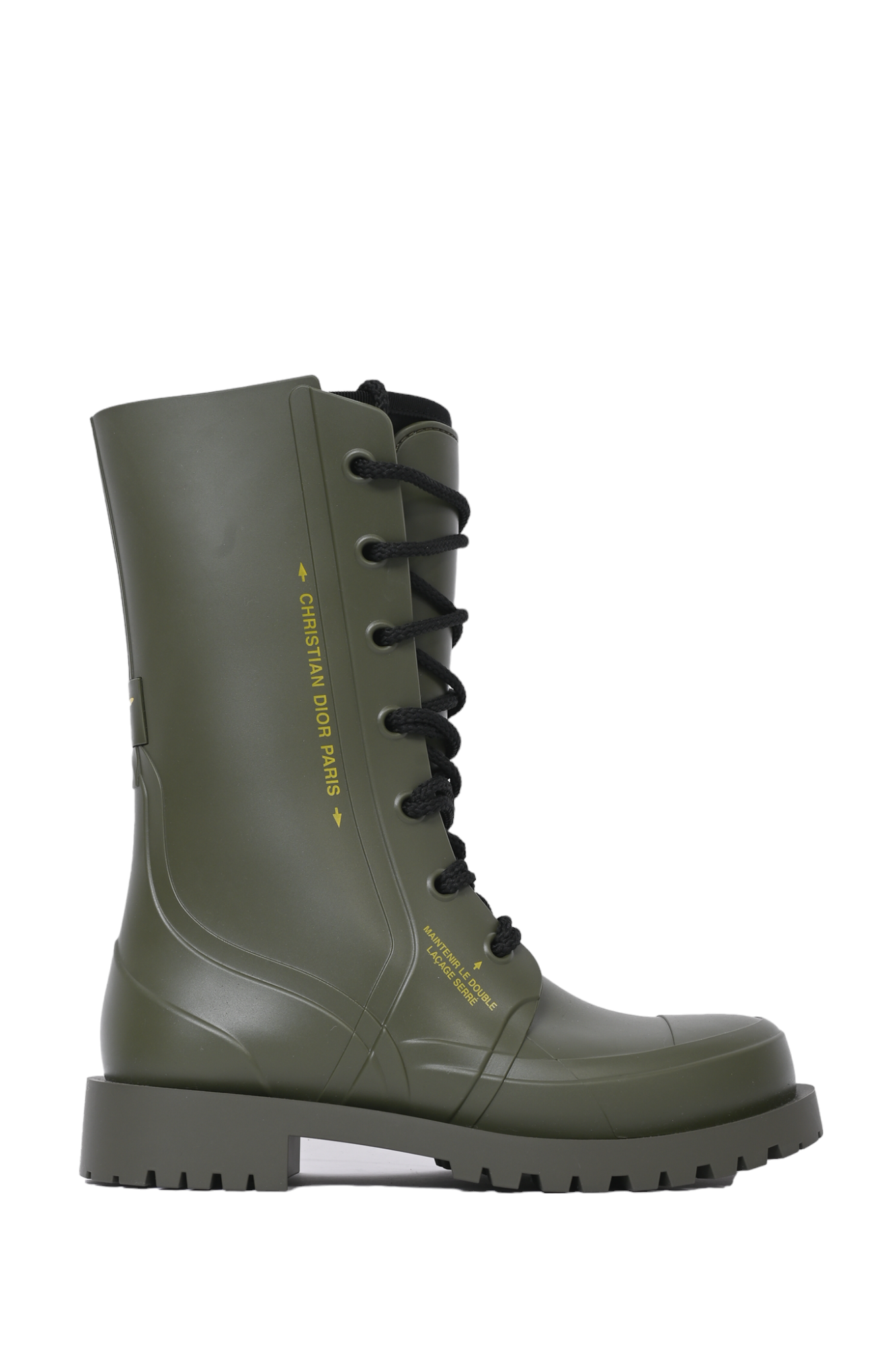 Christian Dior Green \'Diorcamp\' Rubber Rain Boots Size 36