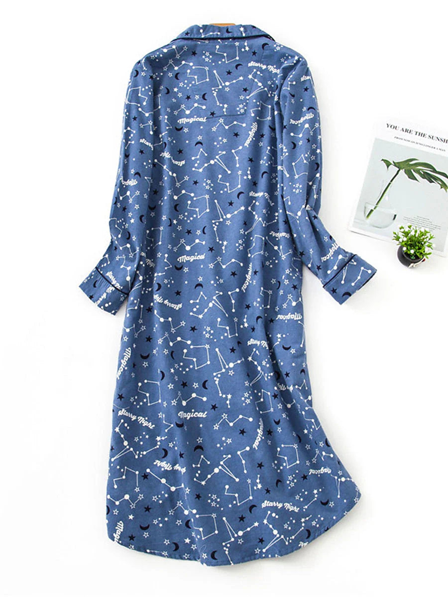 Comfortable Heart Grid/Plaid Nightgown Dress for Women