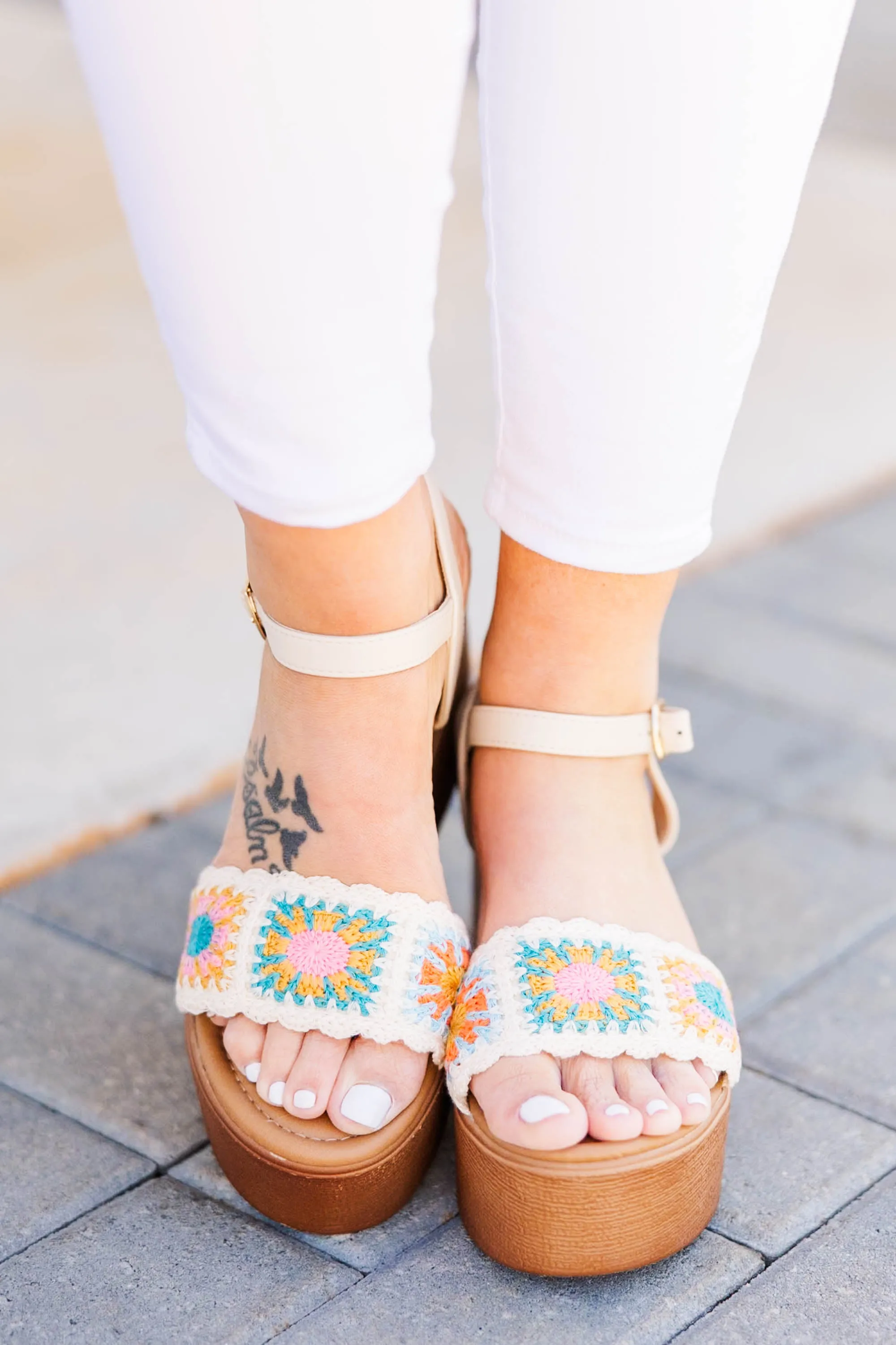 Crochet Away Wedges, Beige