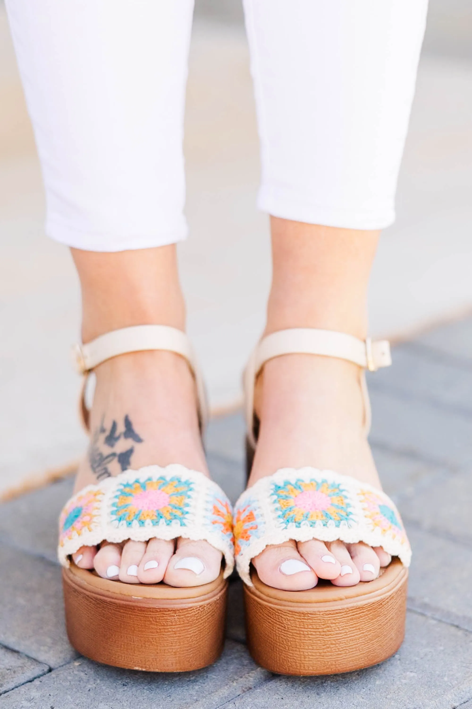 Crochet Away Wedges, Beige