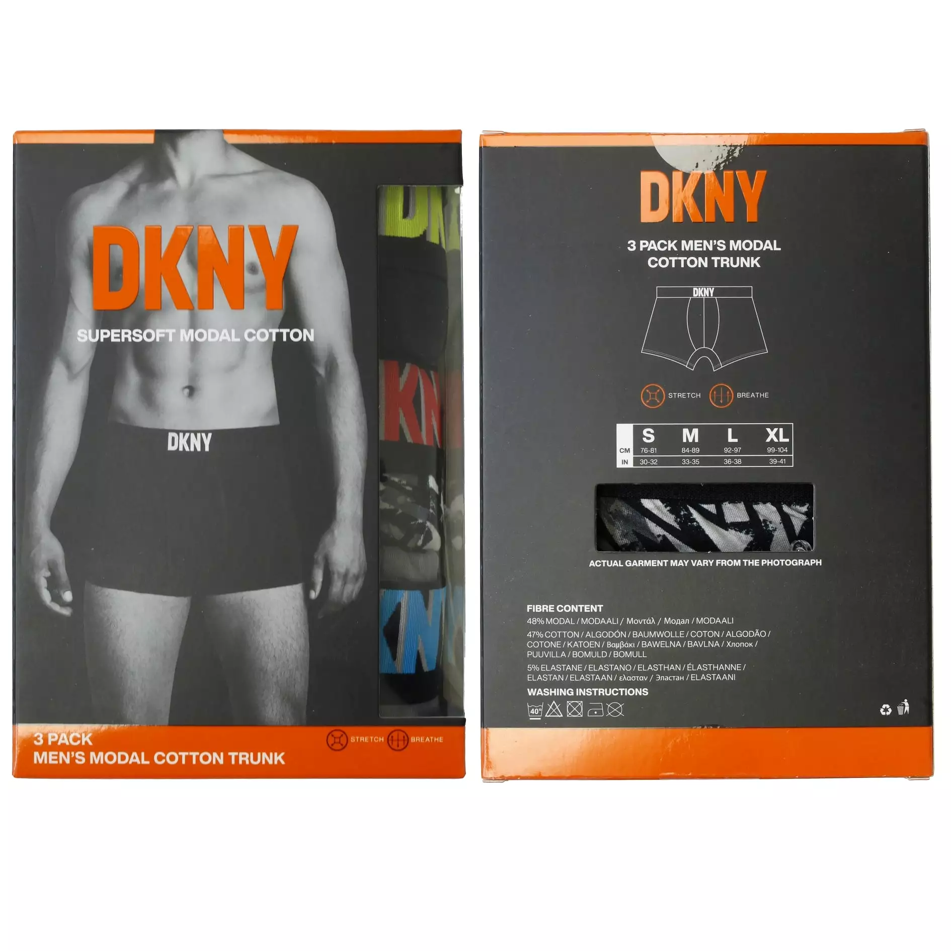 DKNY Mens 'Premium' Supersoft Modal Cotton Boxer Trunks (3-Pack)