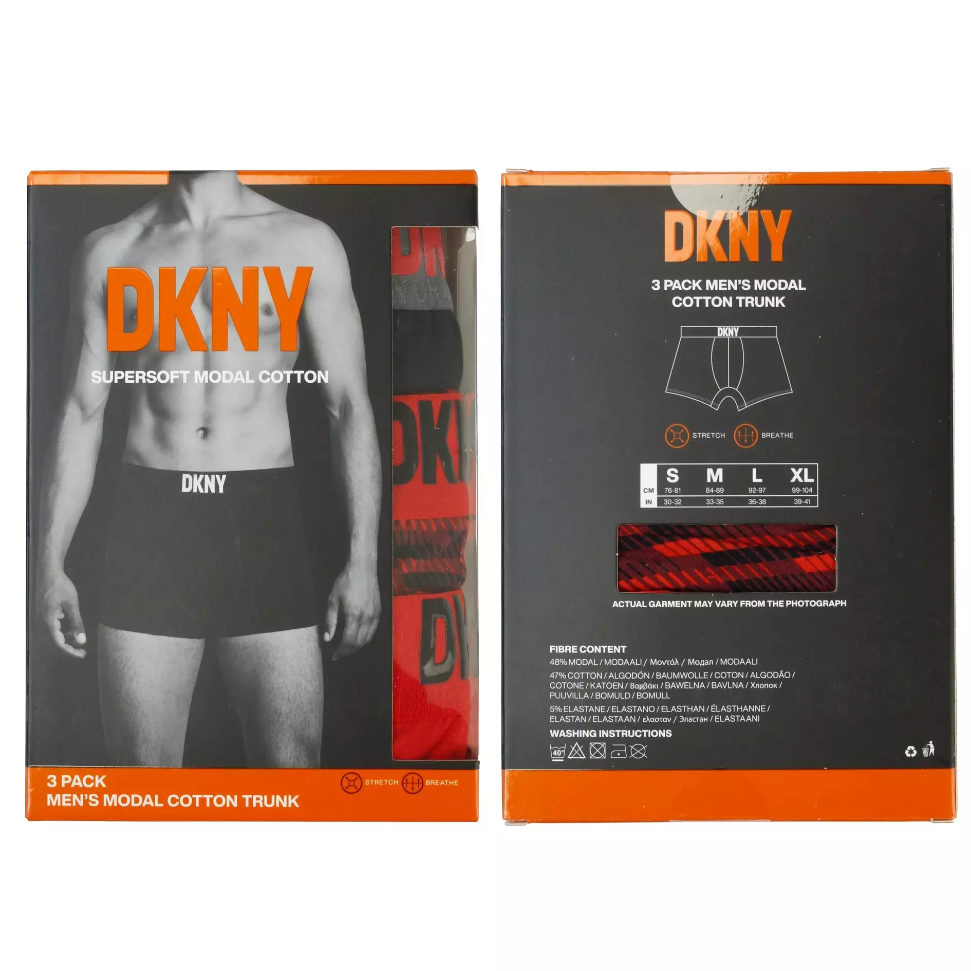 DKNY Mens 'Premium' Supersoft Modal Cotton Boxer Trunks (3-Pack)