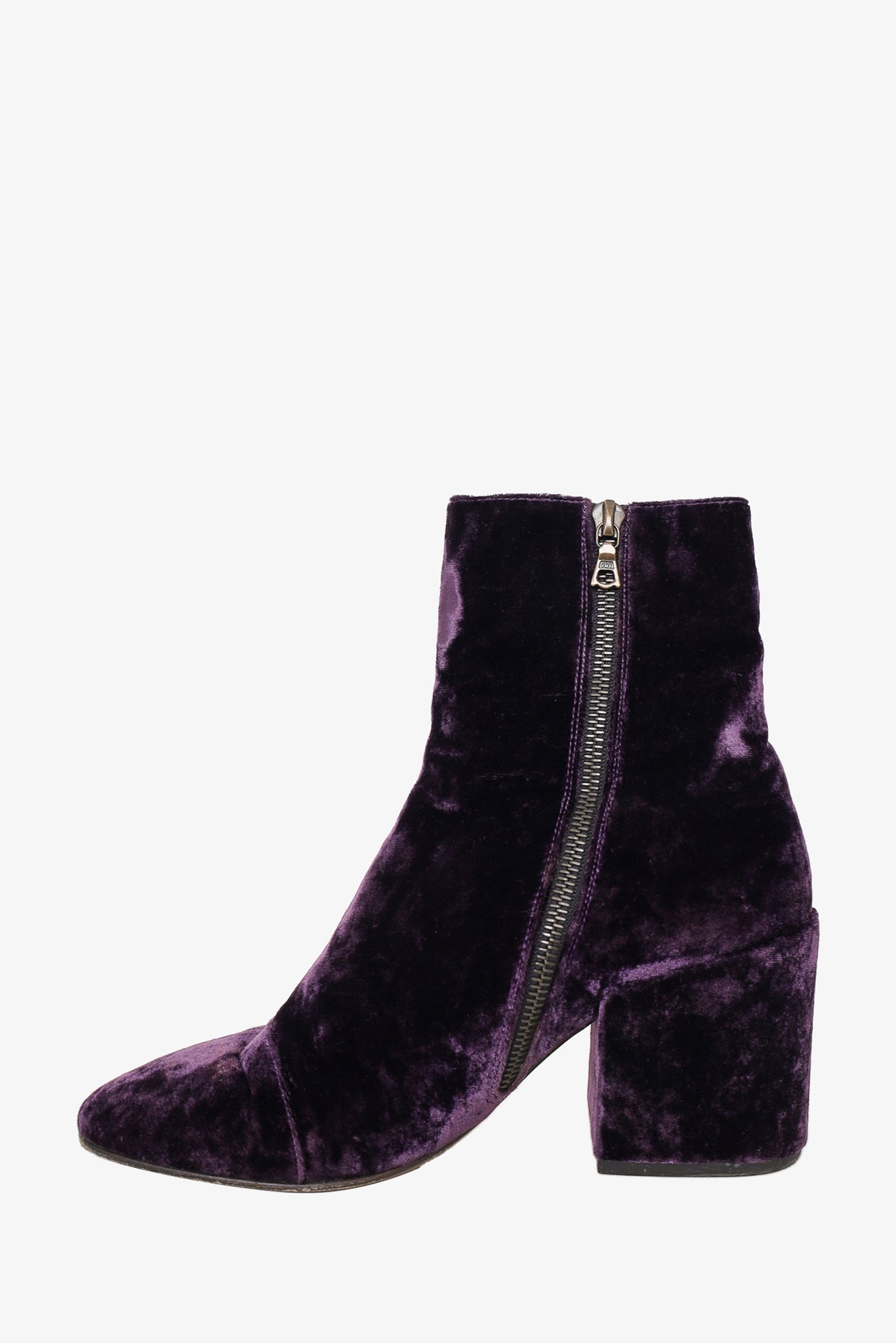 Dries Van Noten Purple Velvet Donna Boots Size 37