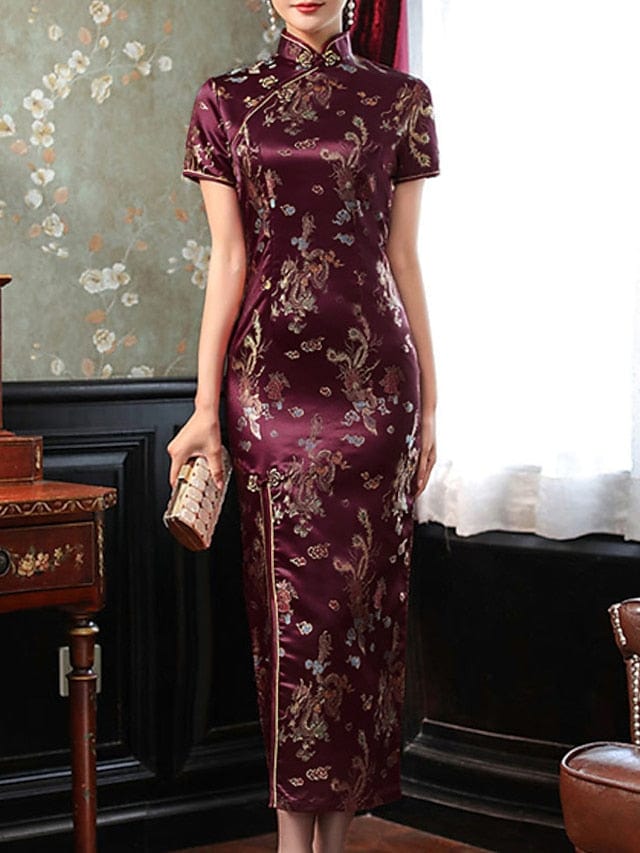 Elegant Animal Embroidered Sheath Midi Dress for Women - Perfect for Weddings and Summer Parties