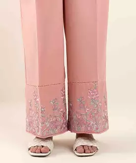 Embroidered Dobby Pants