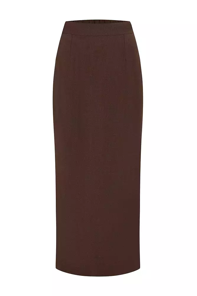 EMMA PENCIL SKIRT - CHOCOLATE