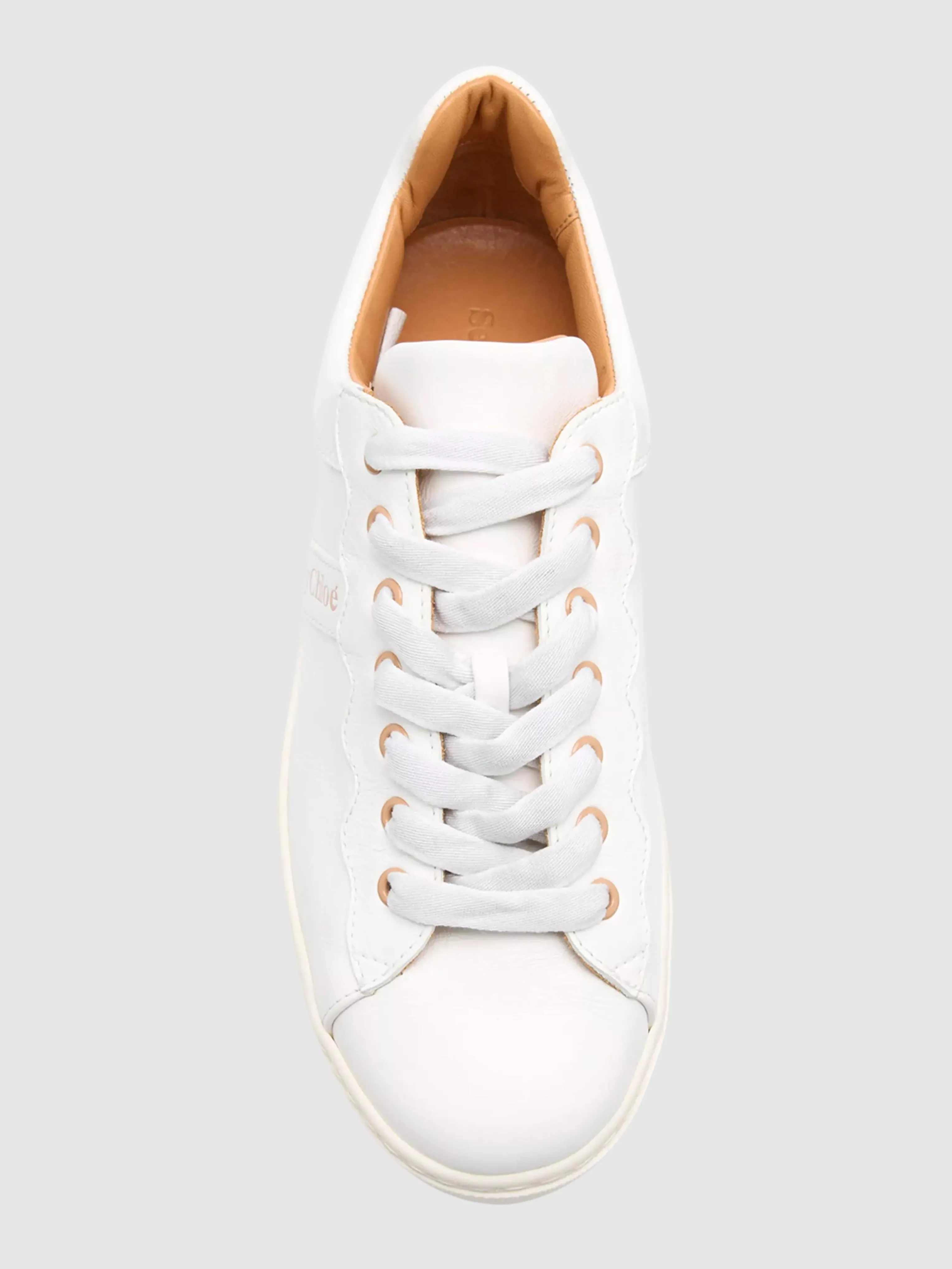 Essie White Sneaker with Logo Laces