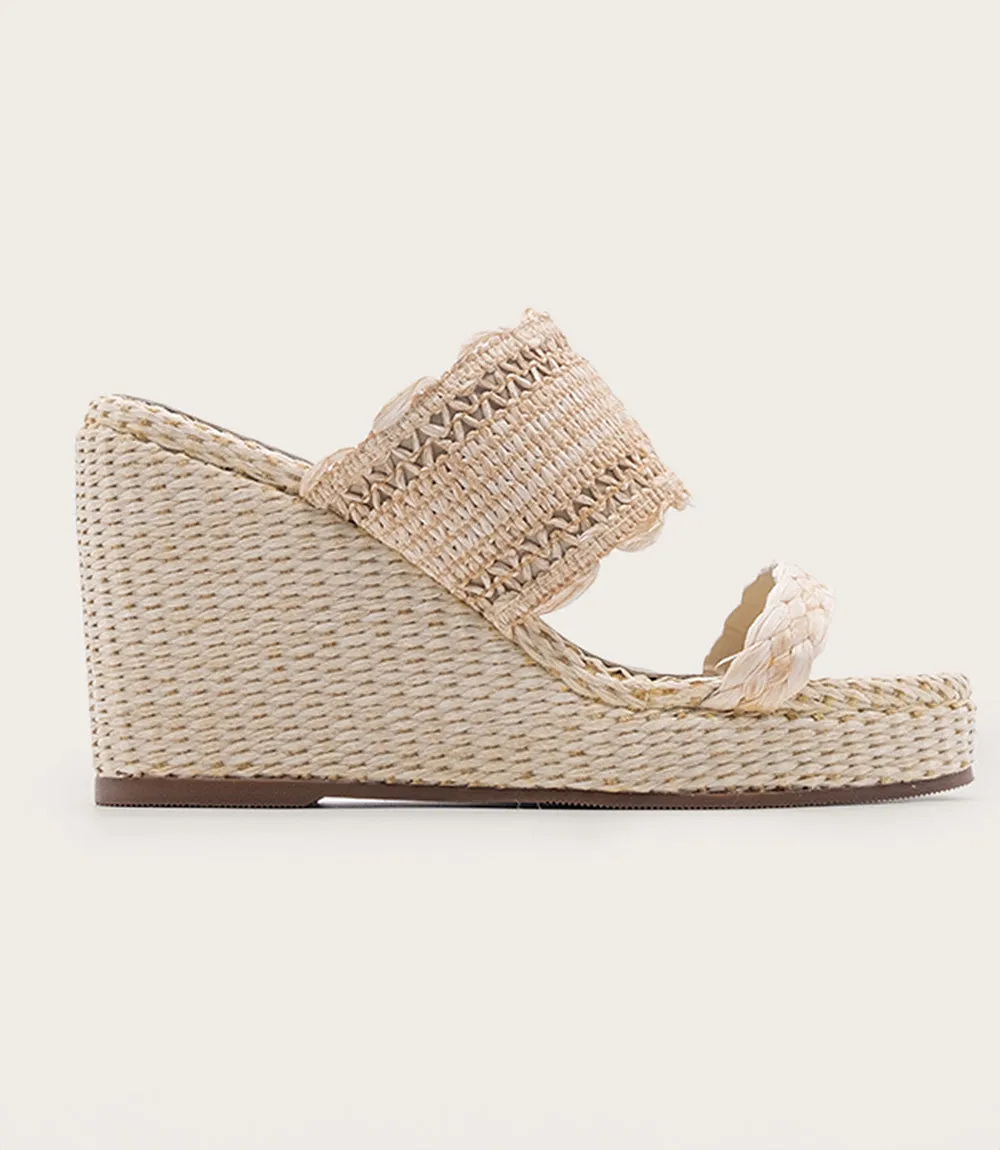 Frayed Raffia Wedges