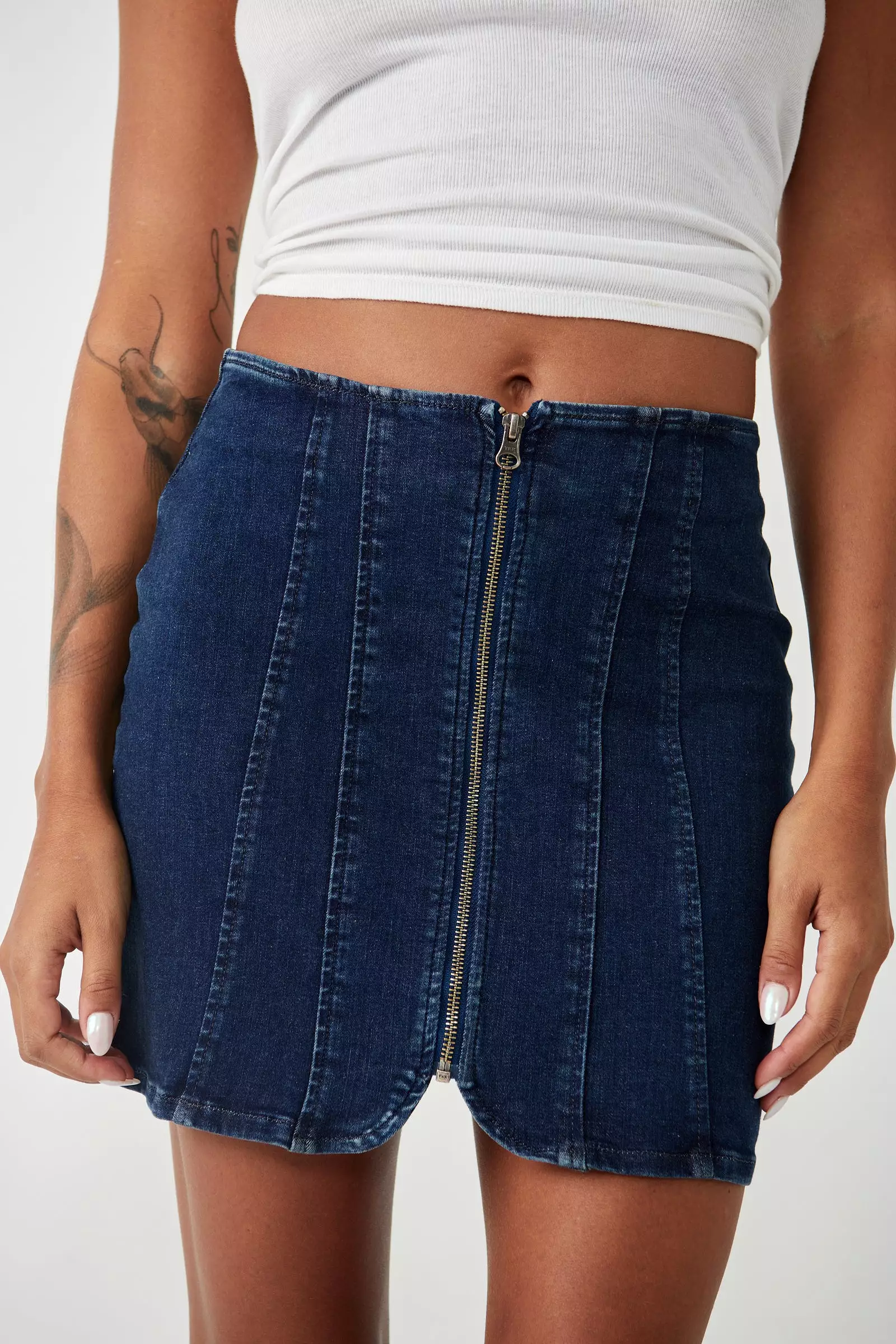 Free People Layla Denim Mini Skirt