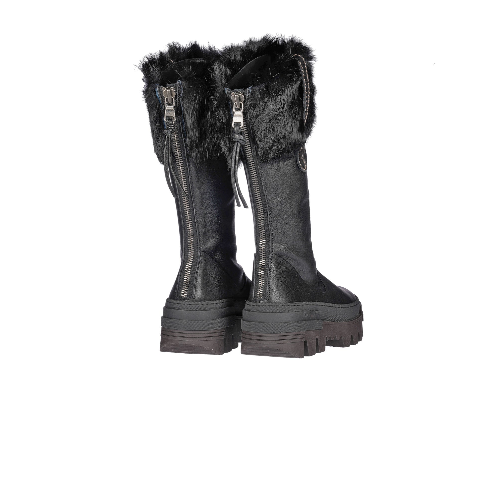 Fur Collar Boot Messico Black