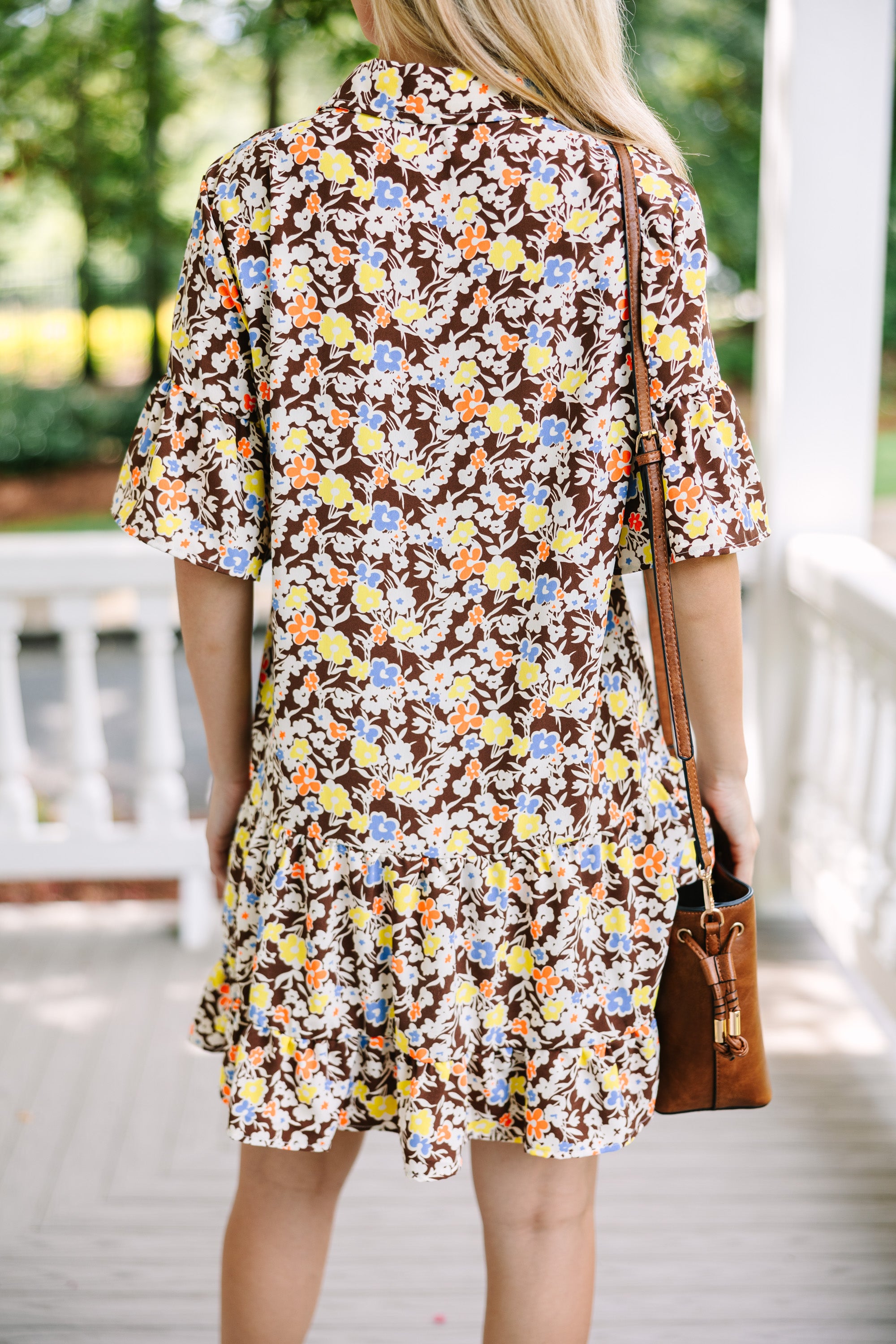 Get What You Need Brown Ditsy Floral Dress