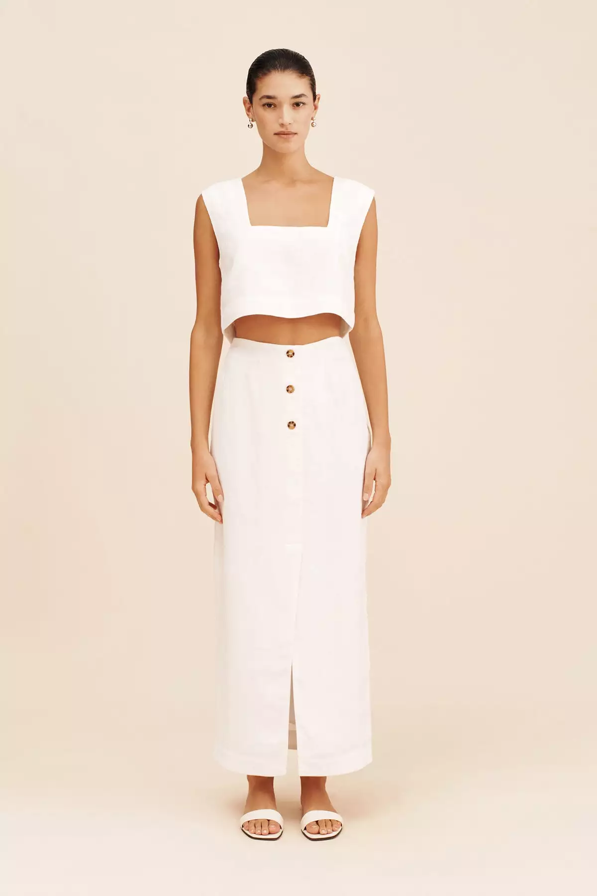 GIGI COLUMN SKIRT - IVORY