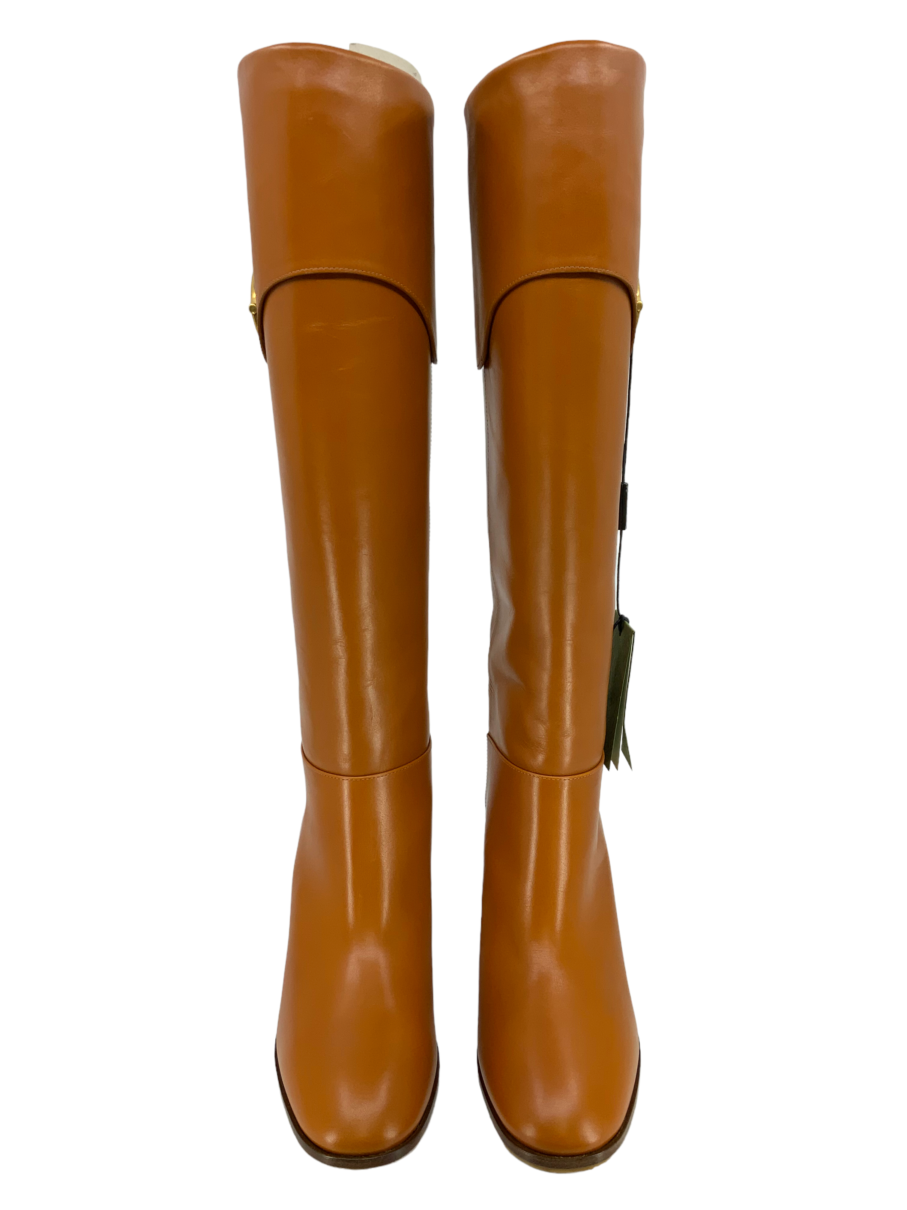 GUCCI Horsebit Leather Knee-High Boots Size 7.5 NEW