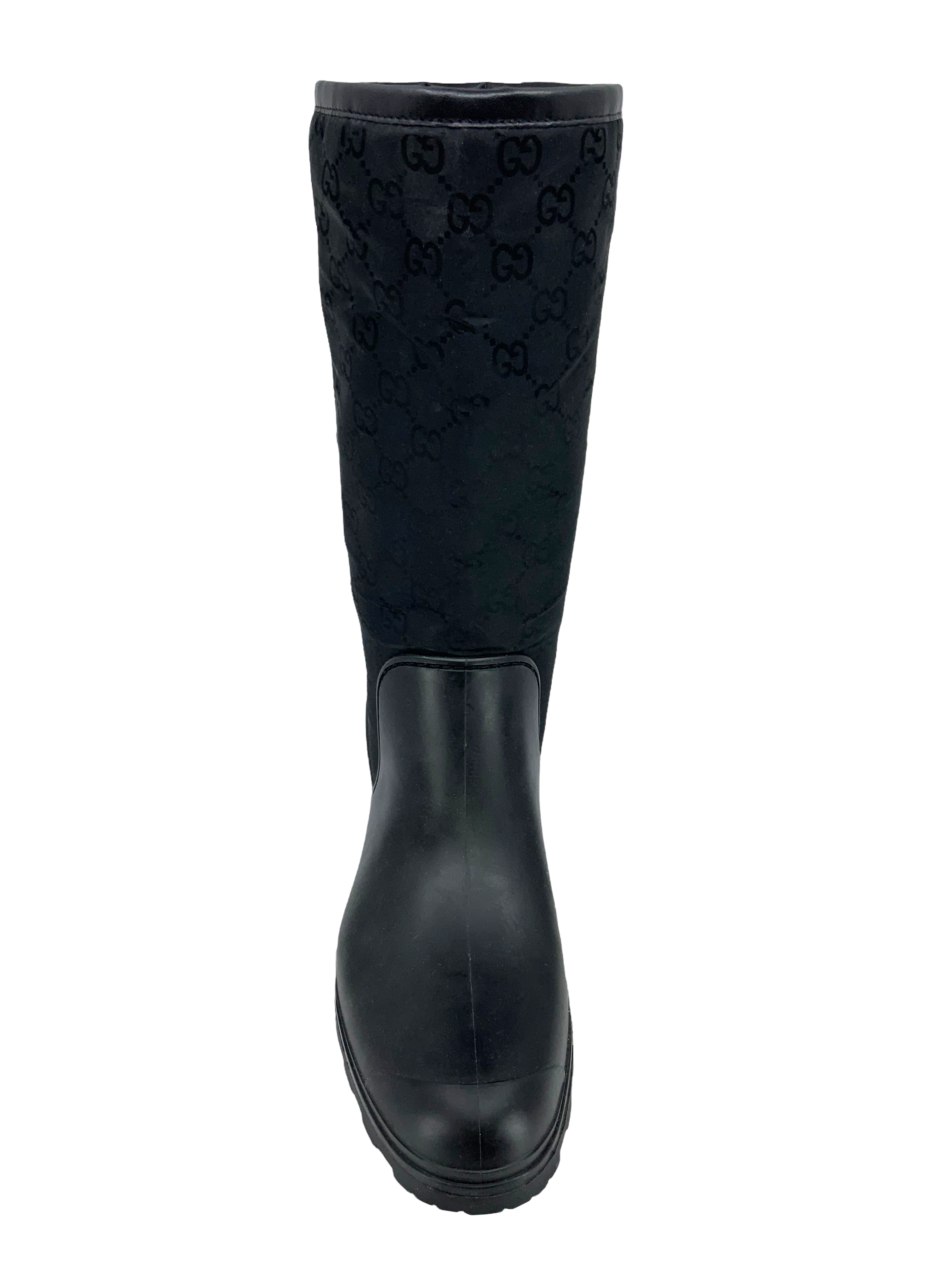 Gucci Prato GG Monogram Rain Boots Size 9