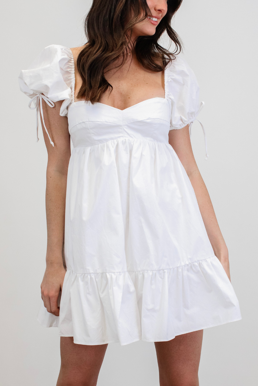 Heartbreaker Babydoll Dress in White