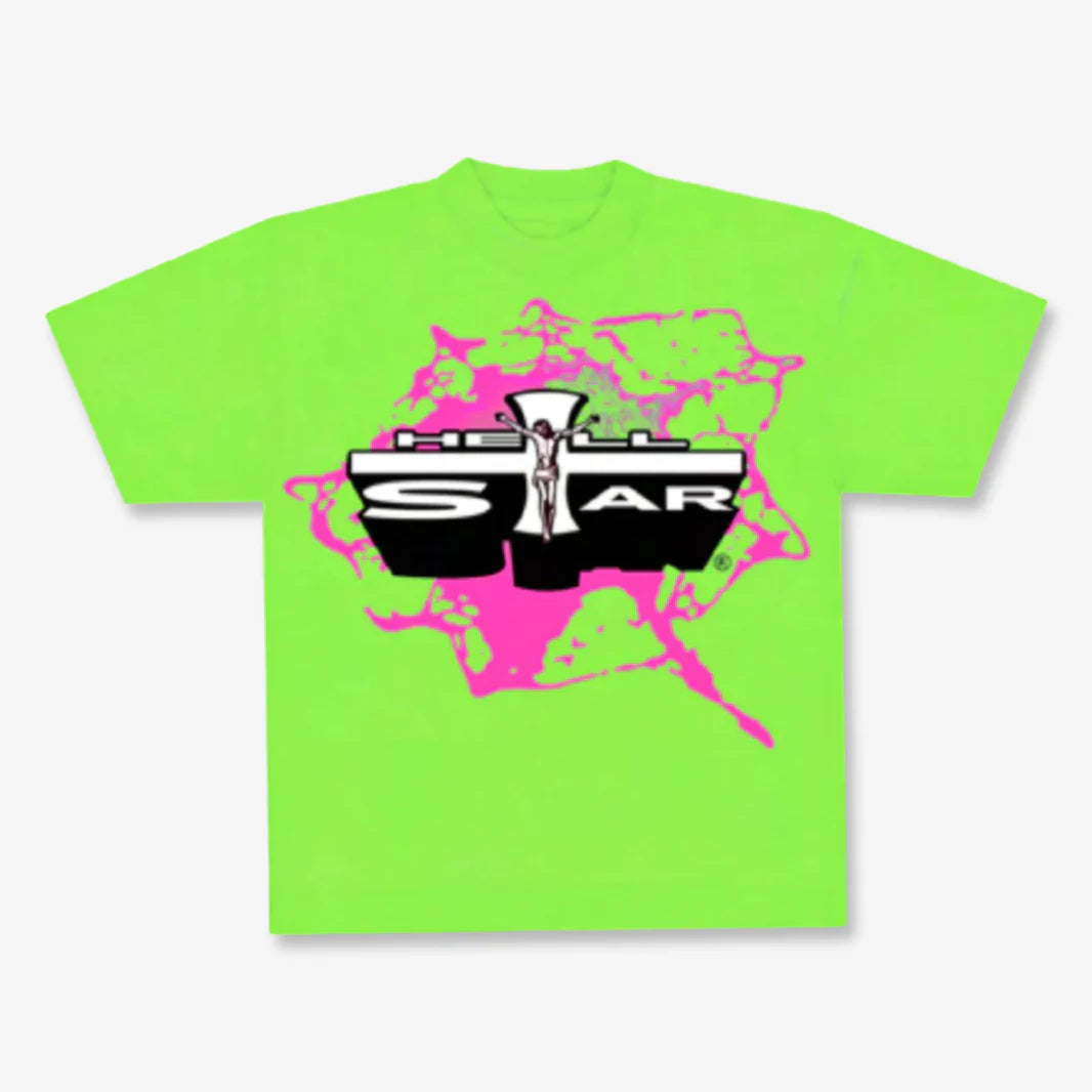 Hellstar T-Shirt 'Jesus Emblem / Path To Paradise' Neon Green