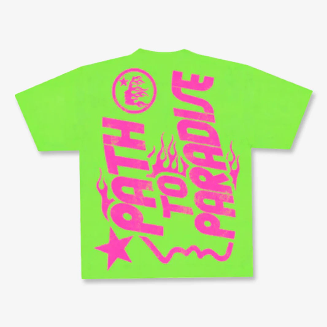 Hellstar T-Shirt 'Jesus Emblem / Path To Paradise' Neon Green